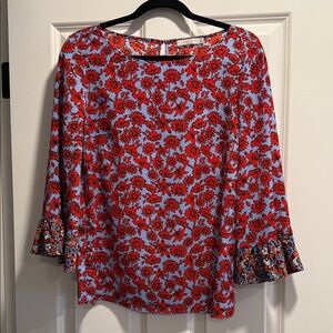 Dalia Red and Blue Floral Blouse